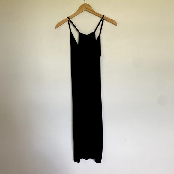 n: Philanthropy Ribbed Lace up Front Sleeveless Mini Dress in Black Small - Picture 9 of 10